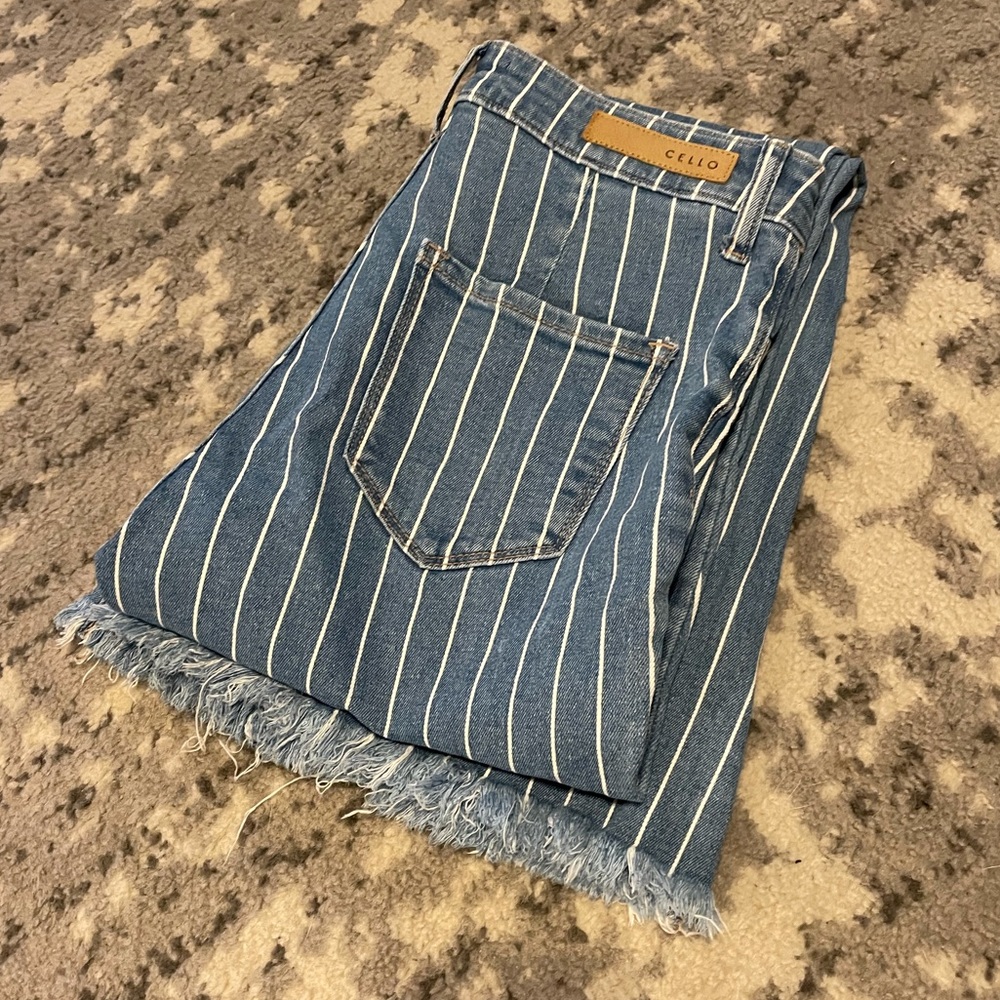 Pinstripe Flare Jeans